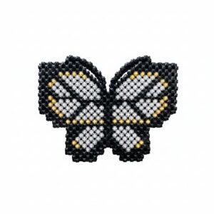 Black Butterfly Beaded Bag