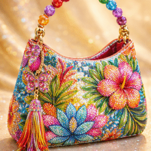 Gilded Charm Beaded Bag