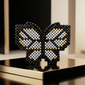 Black Butterfly Beaded Bag